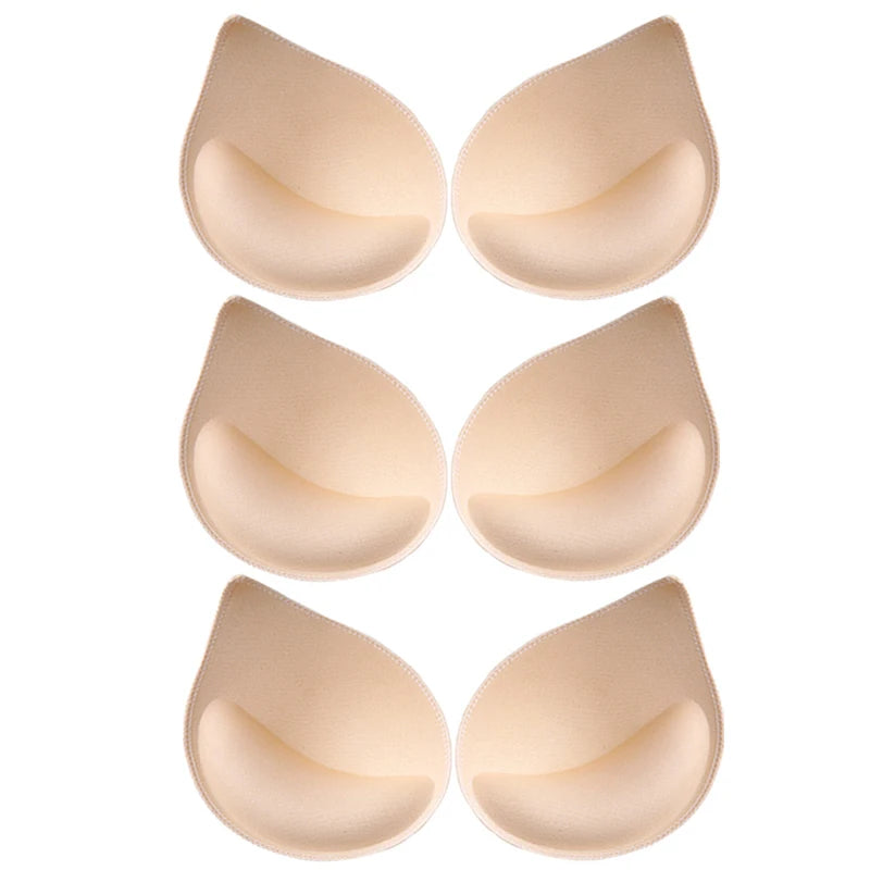 1-3 Pairs Woman Plunge Swimsuit Padded Set Sponge Thick  Foam Push Up Enhancer Chest Cup Bikini Inserts Bra Pad