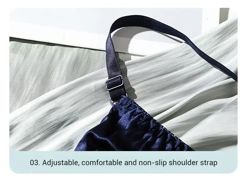 Double-layer Silk Bra Without Underwire, Big Breast, Lightweight Full Coverage Non Padded Brassiere Minimizer Underwear Women