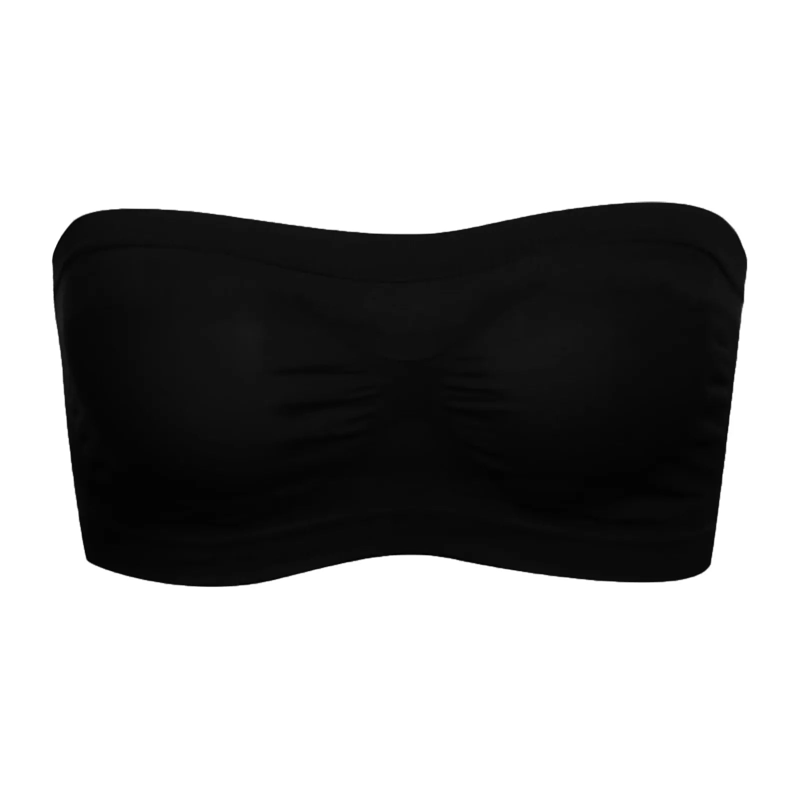 Ladies’ Stretch Strapless Bra Chest Wrap Bandeau Unlined Seamless Fashionable Breathless Soft Bra Suitable For One-Shoulder Tops