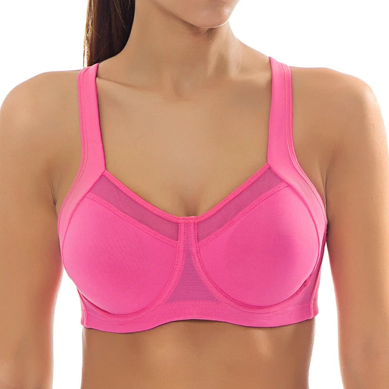 Sports Bra For Women Push Up Active Bralette Solid Underwire Full Cup Brassiere Female Workout Lingerie 34 36 38 40 42 B C D DD
