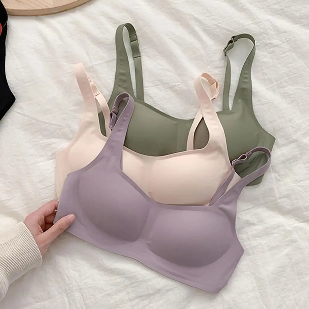 Women Bra Square Neck Wireless No Trace Thin Lingerie Padded Small Breasts Close Together Padded Bra Prevent Sagging Push Up Bra