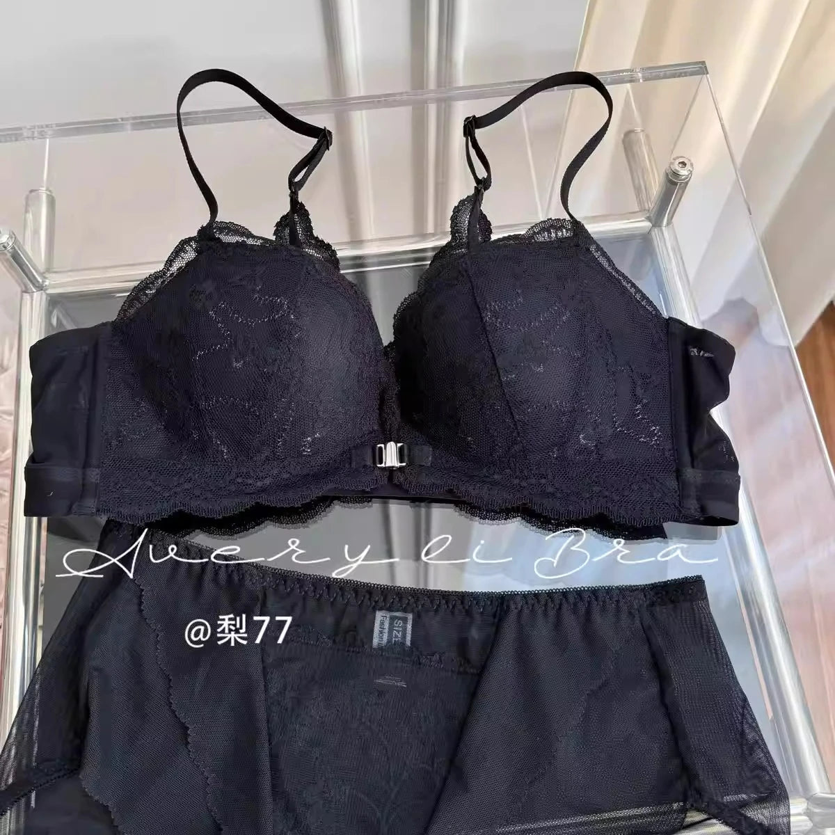 Women's Front Closure Bras Small Boobs Push Up Sexy French Lace Backless Anti Droop Side Smoothing Bandeau T-Shirt Bra