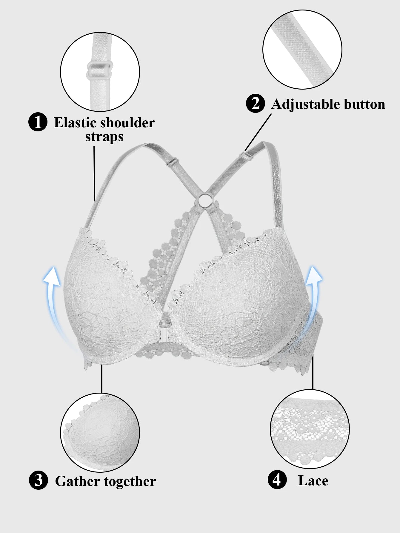 Women’s Sexy Lace Padded Wireless Bra with Comfortable Support, Adjustable Straps, Breathable for Daily Wear Multiple Occasions