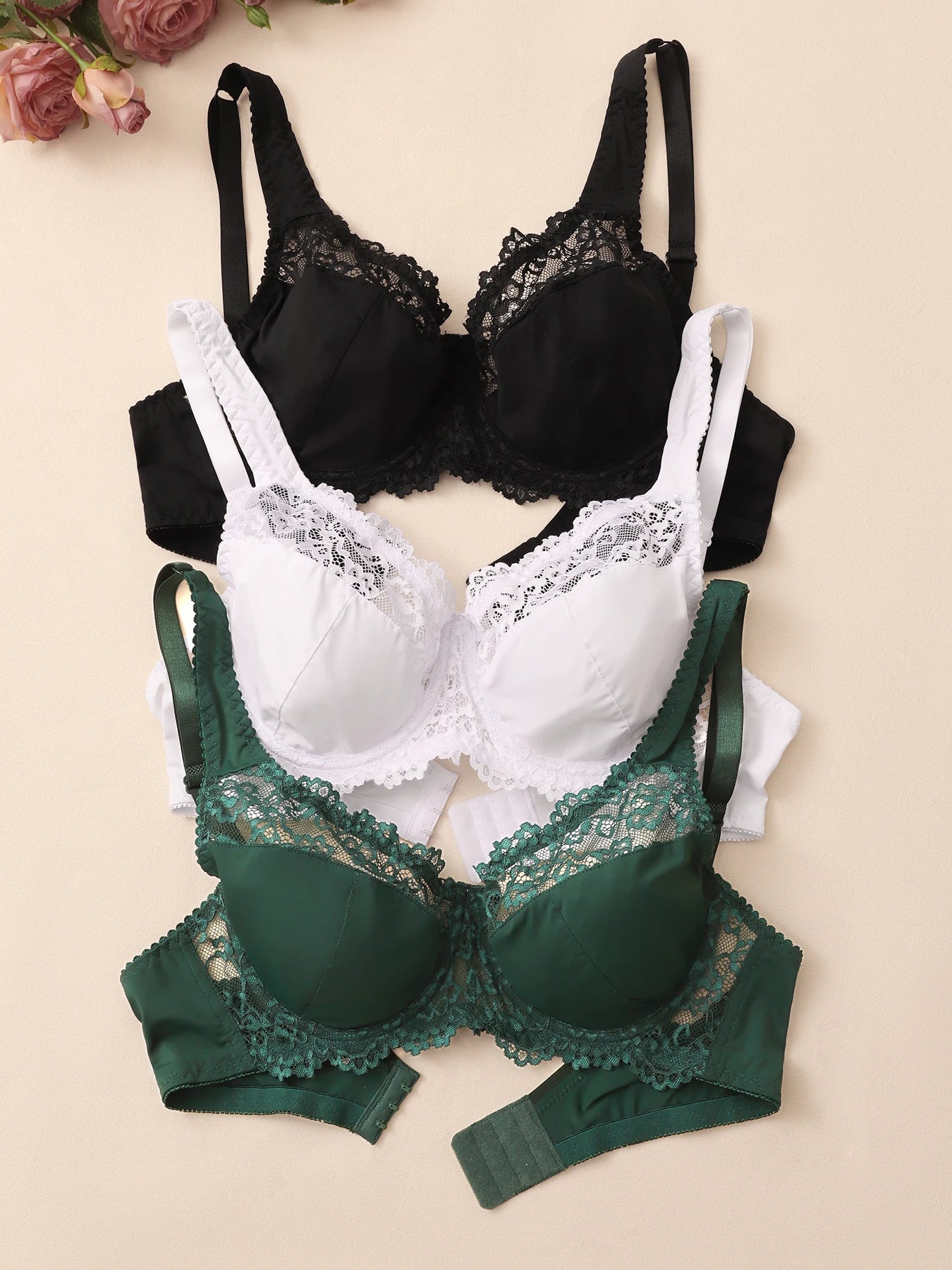 Bras For Womens Elegant Lace Bras for Women Plus Size BH Tops with Underwire Support Libgerie A-E Cup
