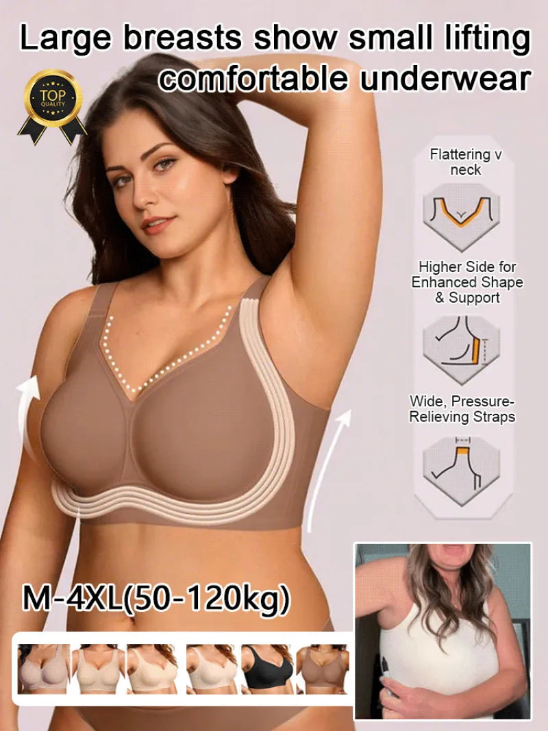 Wireless Seamless Women's Bra, Removable Pads Breathable Bralette,Soft Comfort Fit,Ideal for Daily Casual Outfits&Sleep Wear