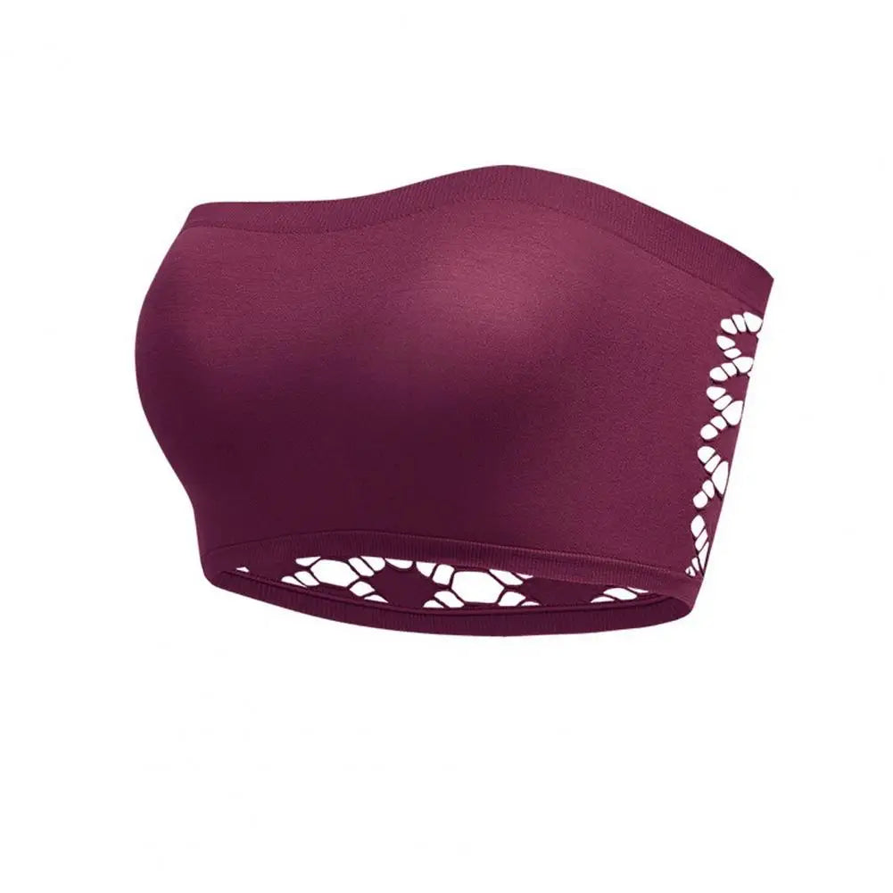 Wireless Push-up Bra Strapless Padded Bandeau Bra Wireless Push-up Bralette Non-slip Lace Back Tube Top Strap Comfort for Women