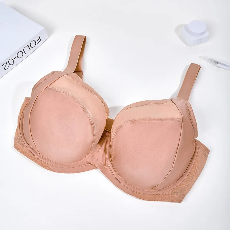 Plus Size Minimizer Bra Full Coverage Lift Support for Large Bust Wirefree Comfort Breathable Mesh Anti-Sagging E F G H I Cup