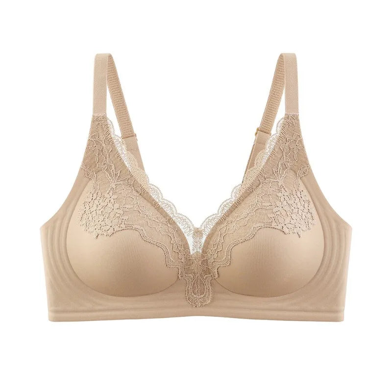 Women Deep V Lace Invisible Bra Skin Coverage Small Bust Shaping Non Empty Cup Adjustable Double Breasted  YEMOMO S-XL Hot Trend