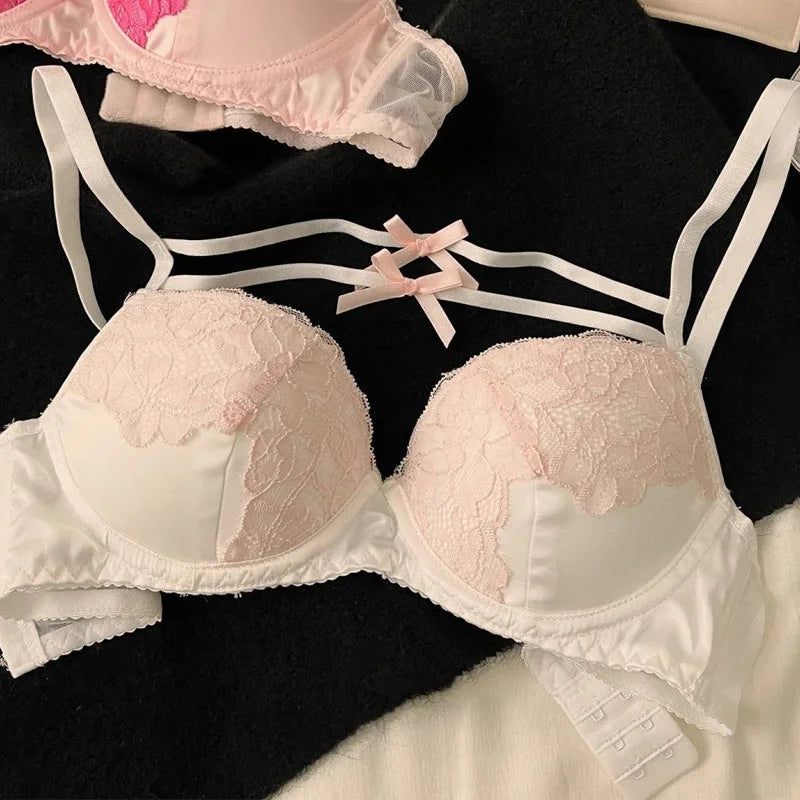 Lace Bras Set for Womens Summer Thin Breathable Bras Sexy Lingerie & Underwear  Adjustable Shoulder Strap Inner Padded Bralette