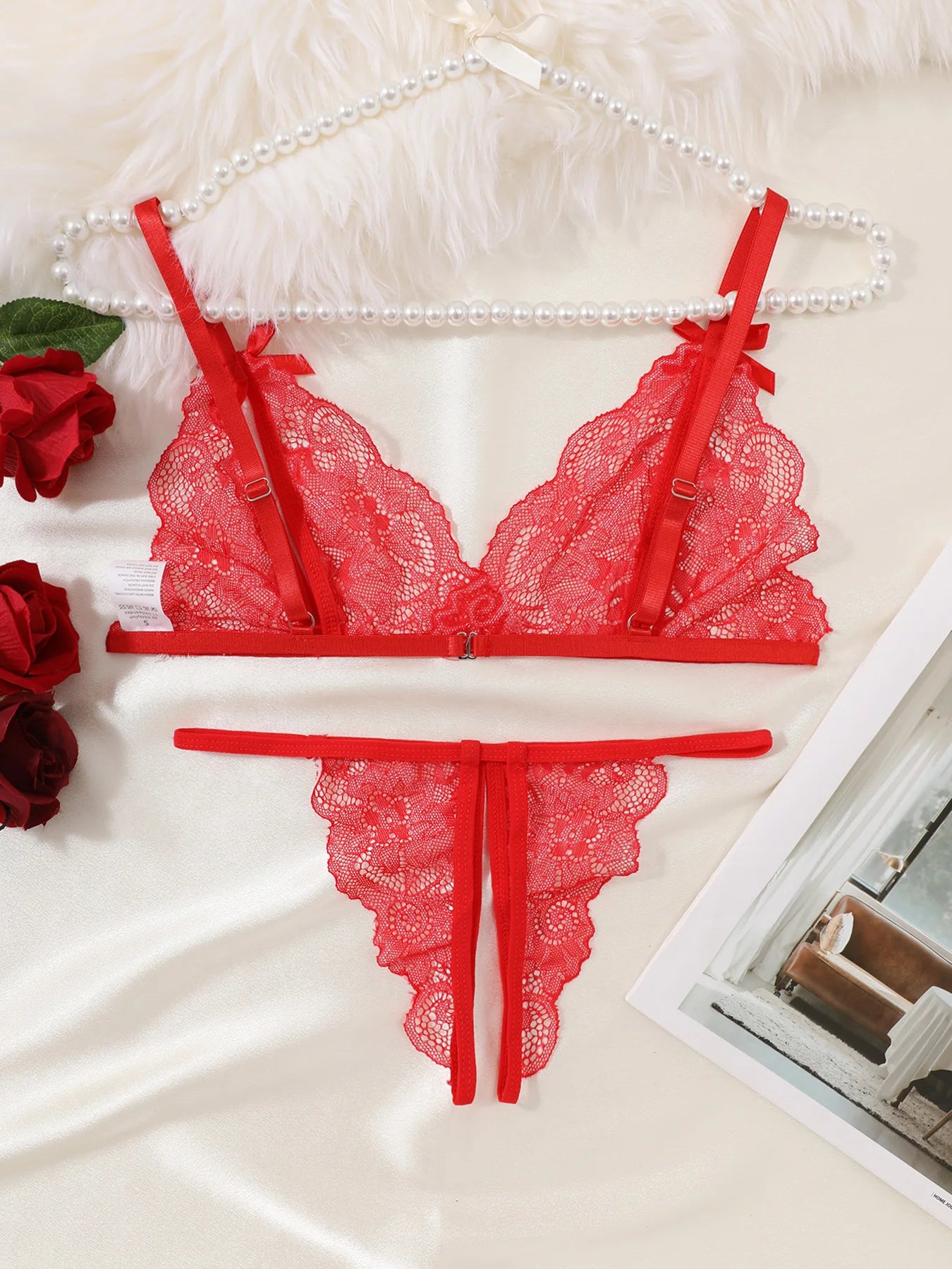 Women Lingerie Bra and Thongs Sets Ultrathin Lace Lingerie Set