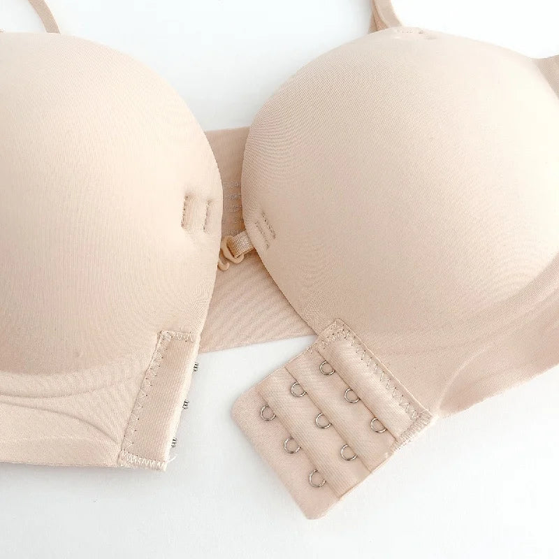 Strapless Bras Women Front Closure Seamless Brassiere Push Up Thick Underwear Adjustable Female Soft Solid Invisible Lingerie