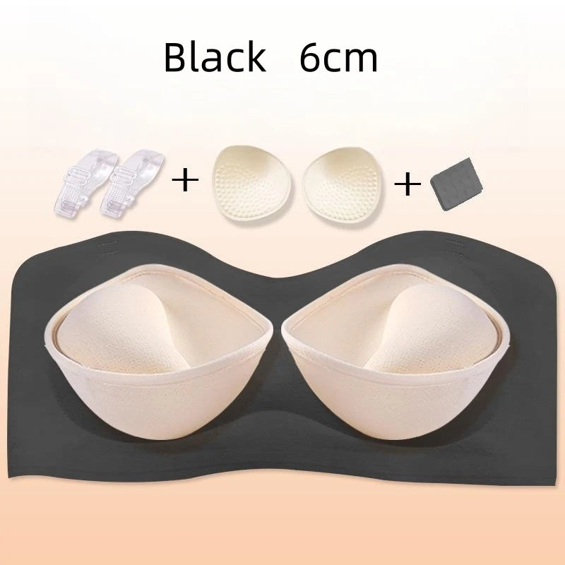 Push Up Bra For Women Sexy Invisible Externally Expandable Bralette Padded Gathered Female Lingerie Thickened Chest Pads