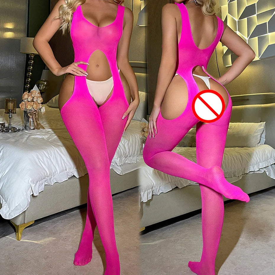 Sexy Lingerie Women Body Underwear Hollow Out Fishnet Bodysuit Nightwear Open Crotch Bodystocking Erotic Lingerie Porno Costume