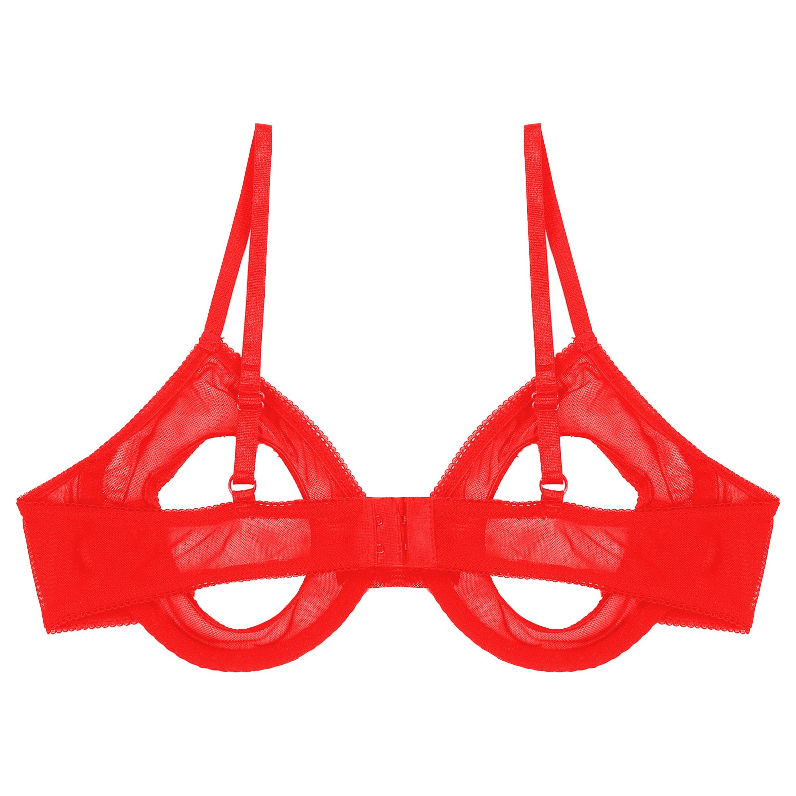 Women's Sheer Mesh Hollow Out Open Nipples Underwired Bra Tops Unlined Bralette Sexy Brassiere Balconette Underwear