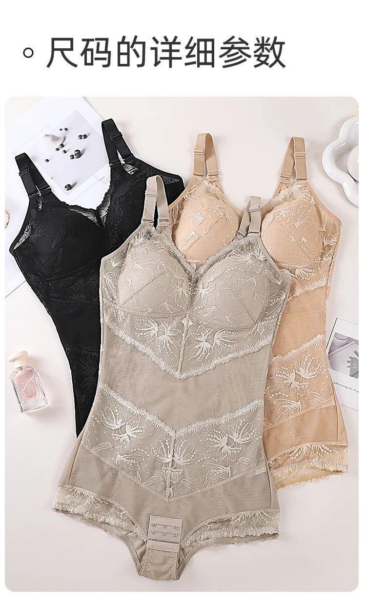 Shapewear One-Piece Fixed Cup Non-Slip Side Breast Slimming Shaping Bodysuit Womens Underwear Women Body Shaper