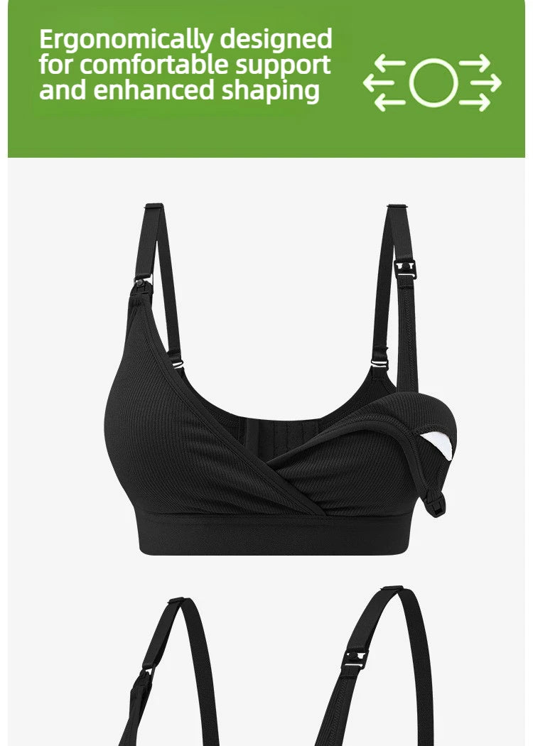 New Wireless Maternity Nursing Bras Ultra Soft Comfortable Front Open Bras with Chest Pads Pregnancy Breastfeeding