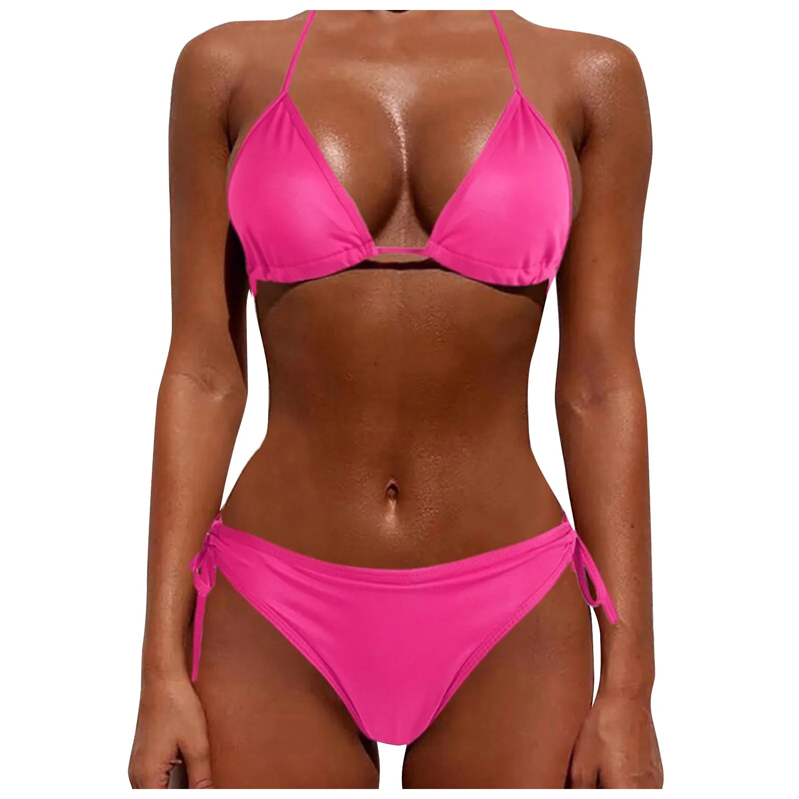 Women'S Seductive Lingerie Two-Piece Set Women'S Fashion Sexy Split Bikini Lace-Up Erotic Lingerie (no padding) swimsuit