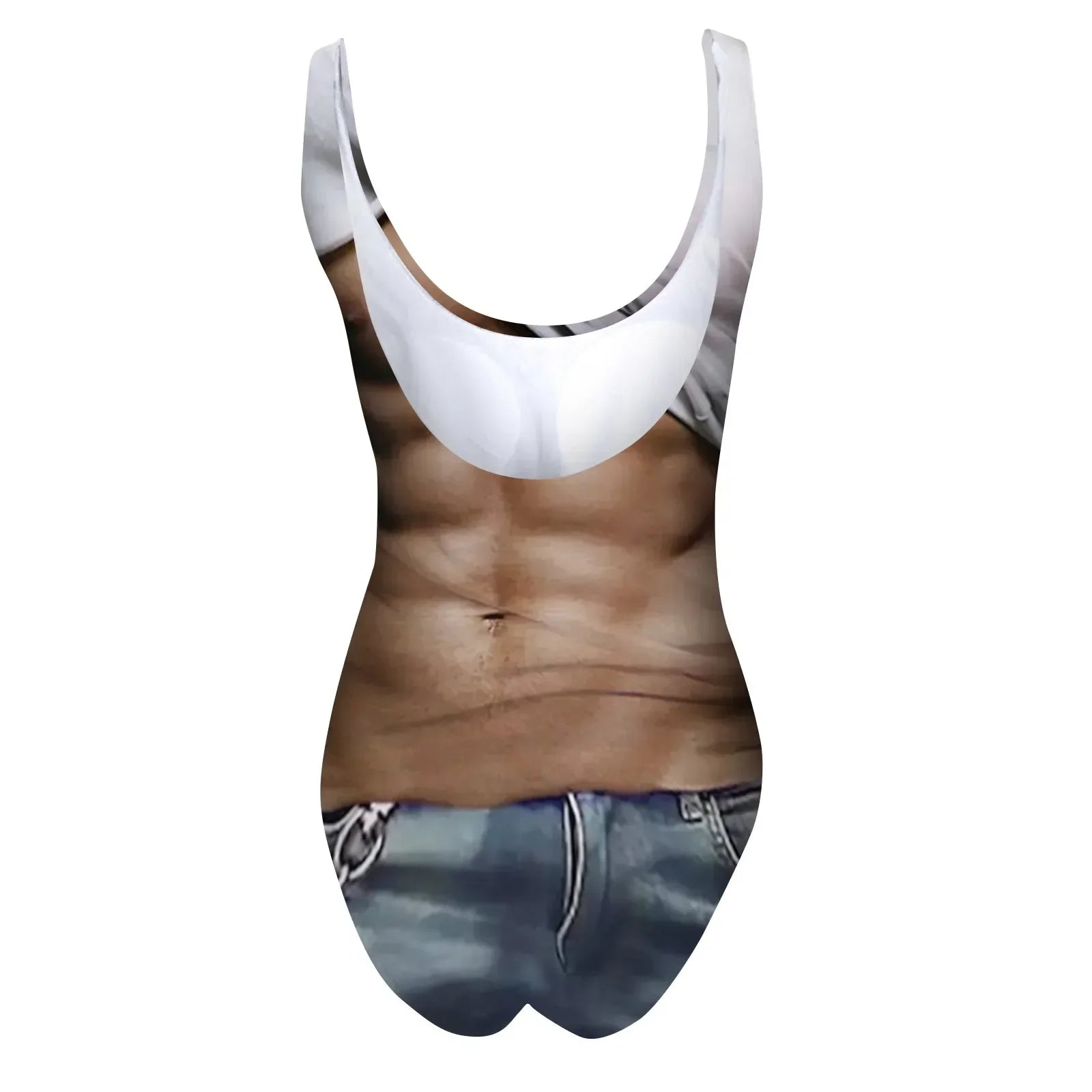 One-Piece Suits 2025 Trendy Women's Sexy Funny 3D Fake Breast Hairy Funny Print Swimsuit Bathing Suit Beach Outfits Bikini Mujer