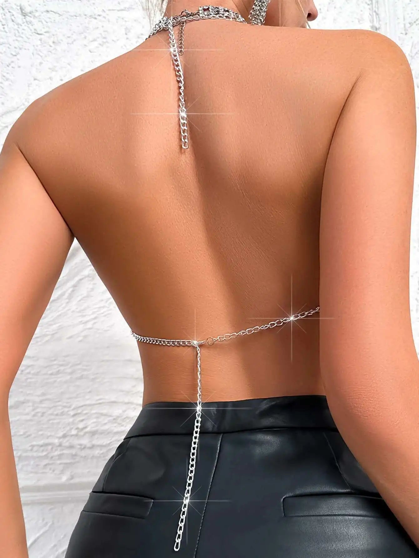 Sexy see through metal sequin corset crop top womens summer beach party halter tank top rave festival outfits cropped y2k Tops