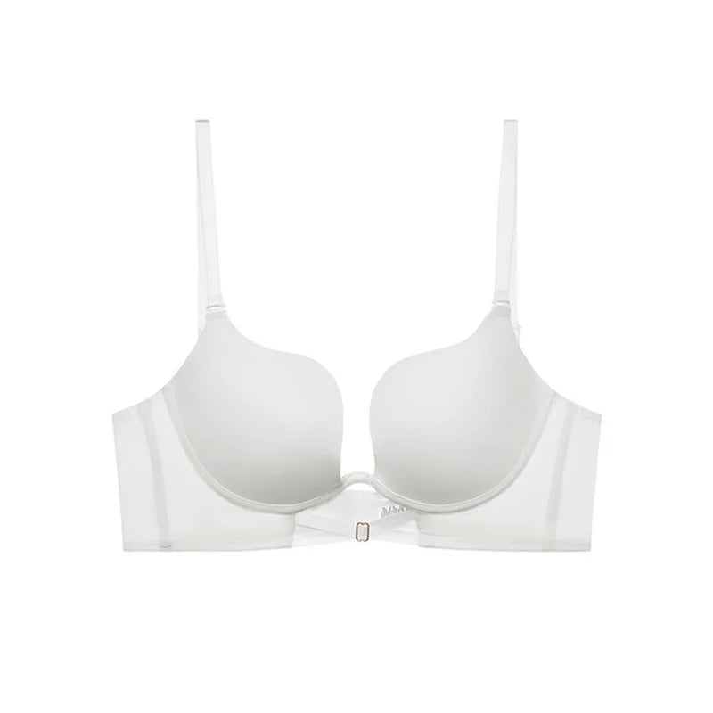 Push-Up Bras For Women Non-wire Fixed Cup Bra Deep-U Seamless Bralette U-Back Sexy Lingerie 3/4 Cup Soft Women's Underwear S-XL