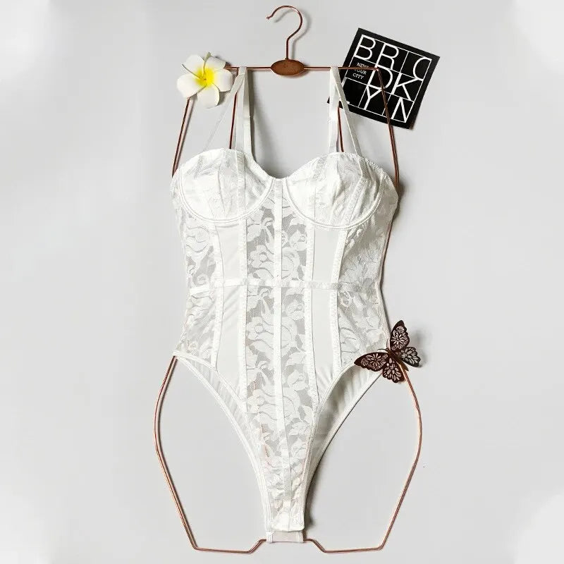 Bodysuit Light Compression Bodysuit Slimming Ladies Sexy Lace Corset Thin Sexy Jumpsuit Woman Bustier