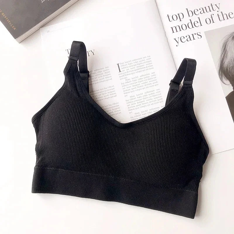Wireless Seamless Bra for Women Cotton Comfort No Steel Ring Padded Sports Lingerie Top Beauty Back Multi Color Bralette