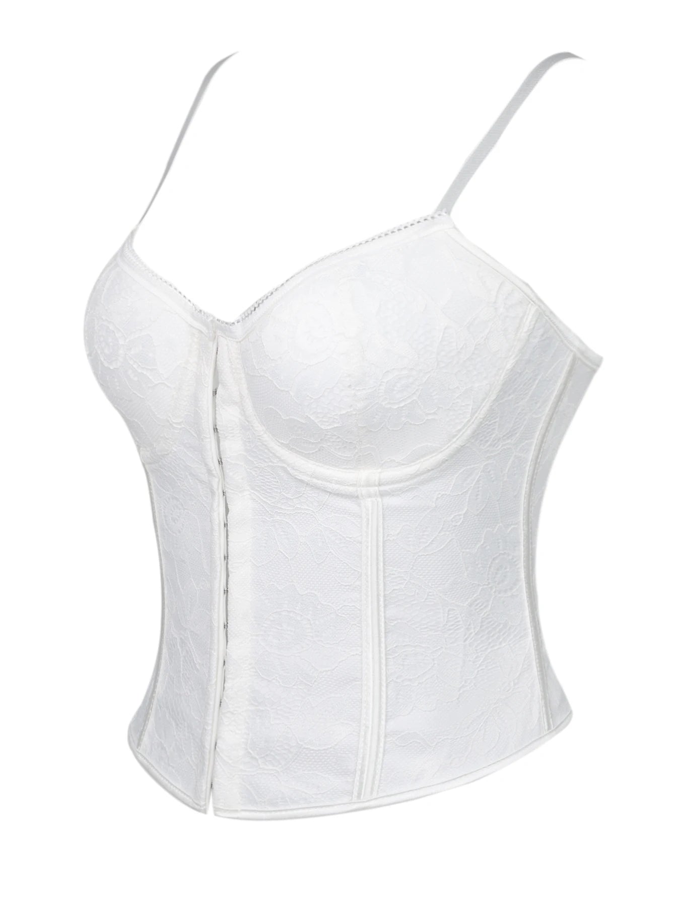 Front buttoned padded bra with steel frame for ladies  plunging tight fitting top Corset