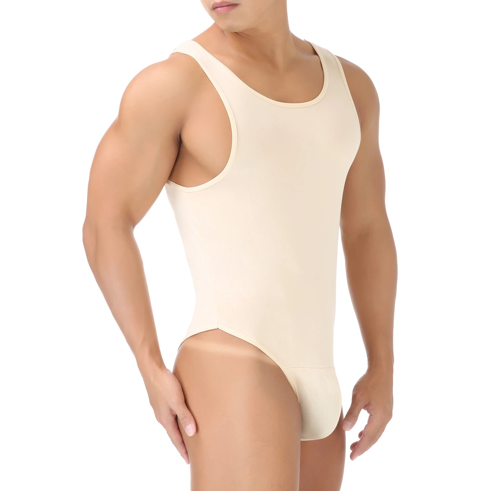 Men One-Piece Swimsuit Sexy Swim Bodysuit Man Bathing Suit Athletic Leotard Beachwear Swimwear Open Butts Erotic Lingerie