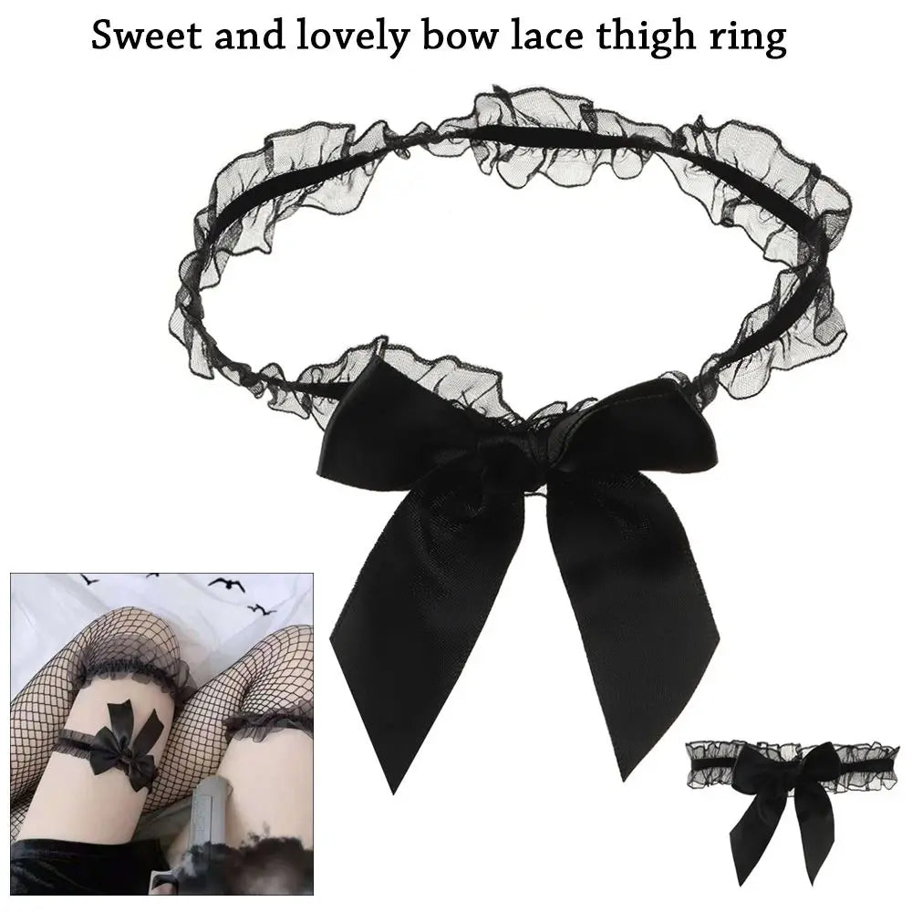 Sexy Fashion Lingerie Garter Belt Wedding Bride Leg Garter Cosplay Party Accessories Bowknot Lace Elastic Leg Ring