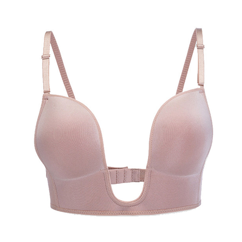 Deep U-Shaped Plunge Bra Lift Up Low Back Wirefree Bra Women Underwear Women's U-Shaped Sexy Lingerie For Backless Dress
