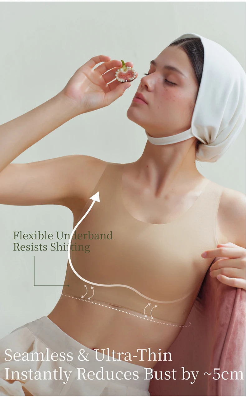 SUJIIN Women's Big Breasts Full Coverage Bras Plus Size Seamless Push Up Wireless Minimizer Bra Woman Supportive Bralettes MX529