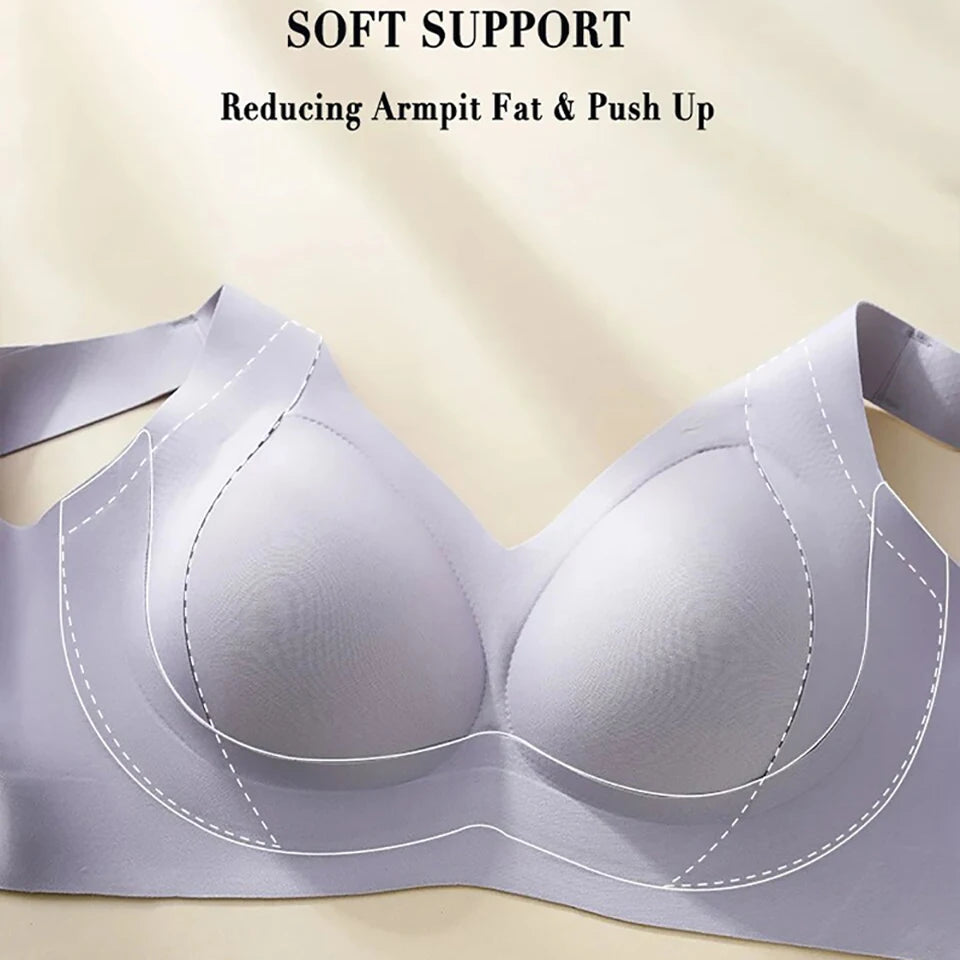 Plus Size Full Coverage Bras For Women No Underwire T-shirt Bra Seamless Push Up Daily Bralette Underwear With Soft Support Bra
