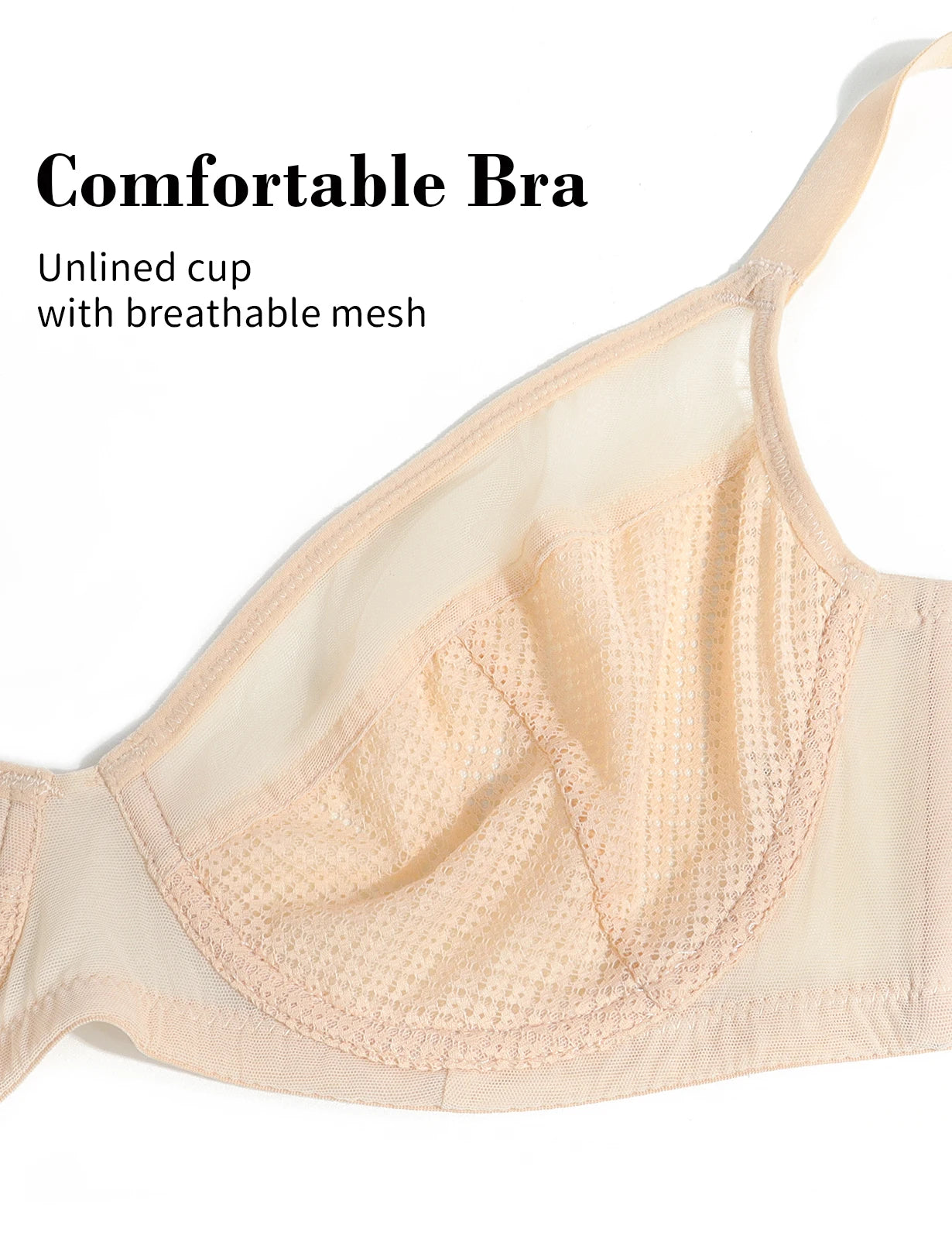 New Lace Bras Pure Seamless Unpadded Thin Mesh Transparent See Through Sexy Bras For Women Big Size Underwire
