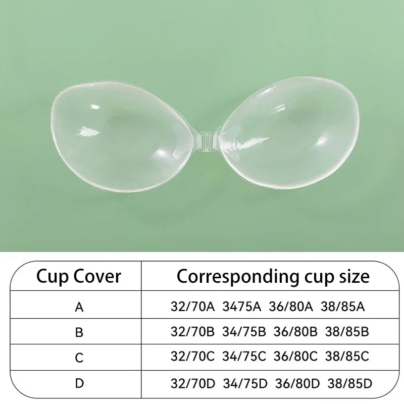 New Transparent Self-Adhesive Silicone Chest Stickers Invisible Push Up Sexy Strapless Bras for Women Sticky Wedding Bikini Bra