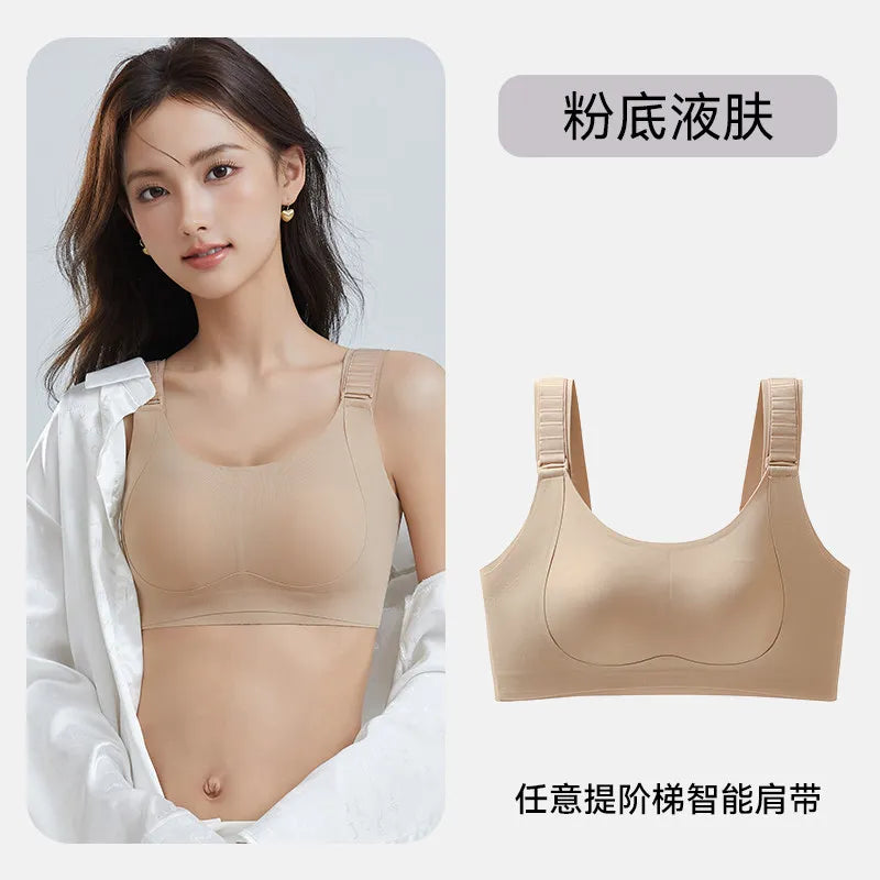 Demand Women's Full Coverage Minimizer Bras Lift Breast Retracting Anti Sagging Seamless No Mark M -3XL for Daily Wear Sleeping
