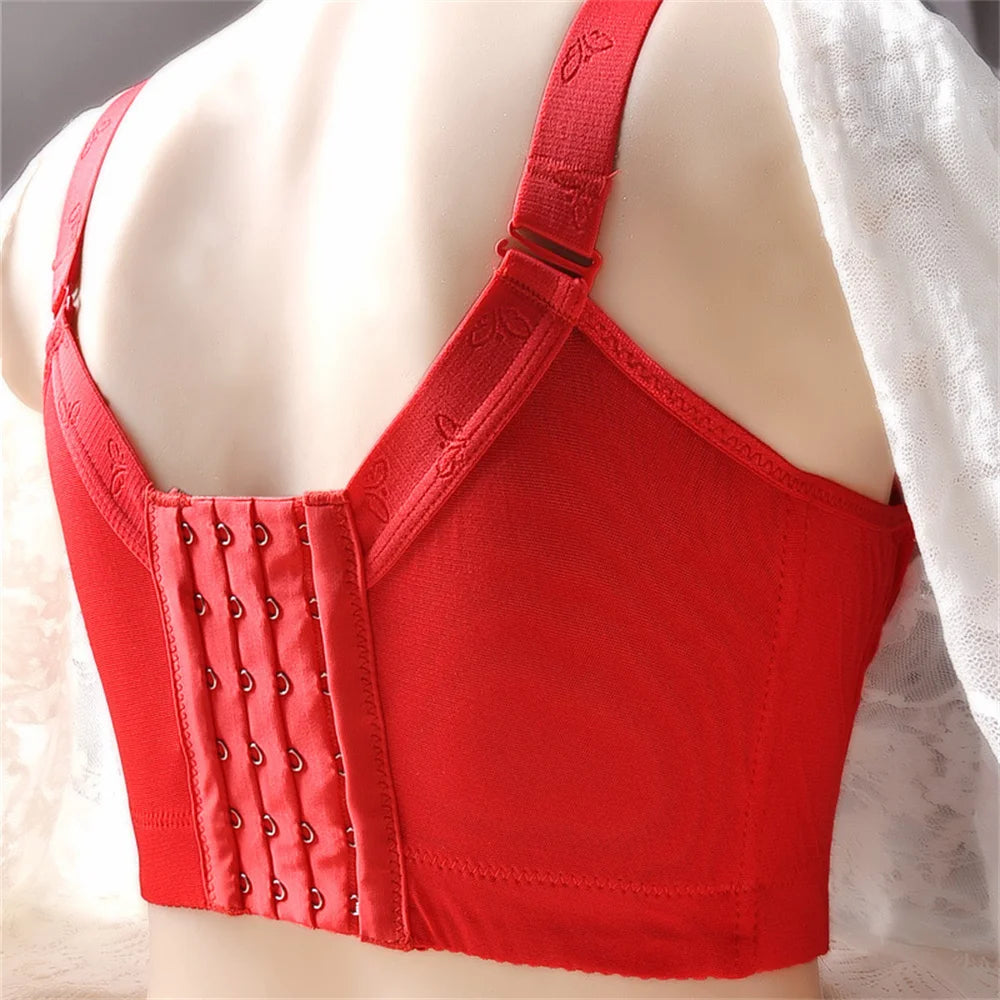 Bra Gather Bra Wireless Plus Size Women's Breathable And Comfortable Lace Embroidery Full Coverage Seamless Bra Plus SIZ CDE Cup