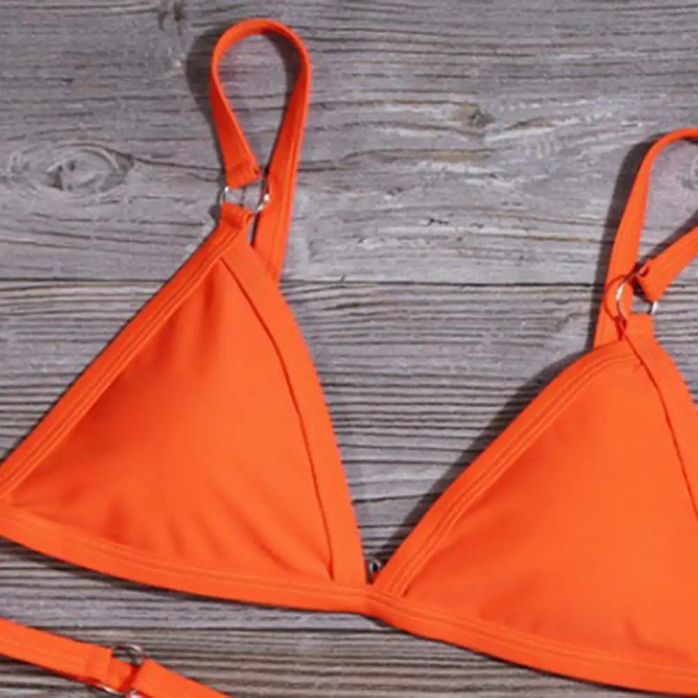 1 Set Swimming Suits Great Bikini Tops Panties Solid Swimsuit Attractive Bikini Classical Side Tie Thong Bandage Style Swimsuit