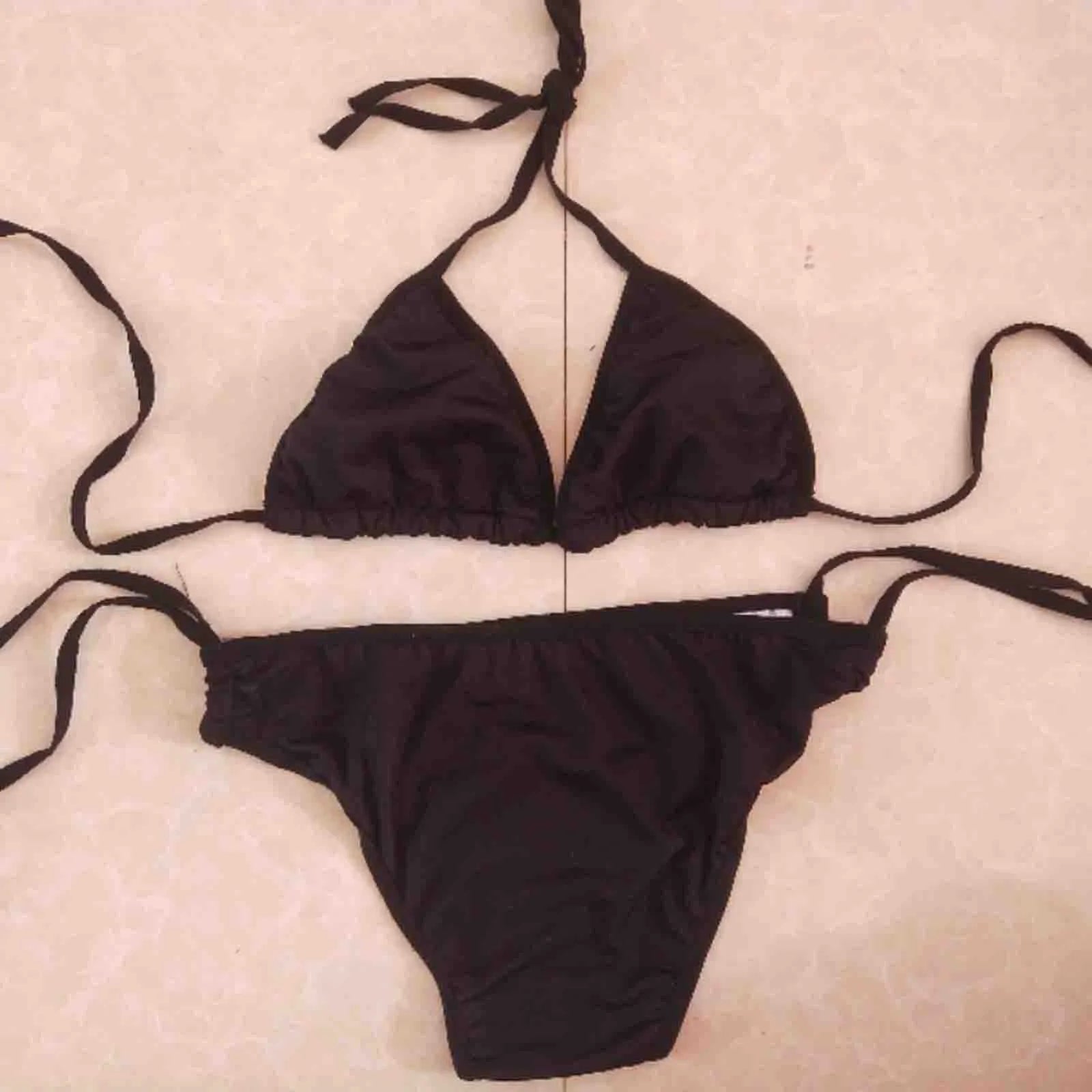 Women'S Seductive Lingerie Two-Piece Set Women'S Fashion Sexy Split Bikini Lace-Up Erotic Lingerie (no padding) swimsuit