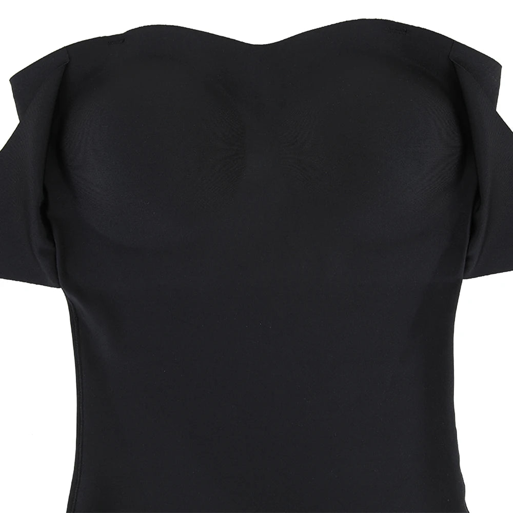 Strapless Bodysuit Off Shoulder Bustier Tube Top Women Front Closure Tummy Control Shapewear Removable Padded Underwear S-4XL
