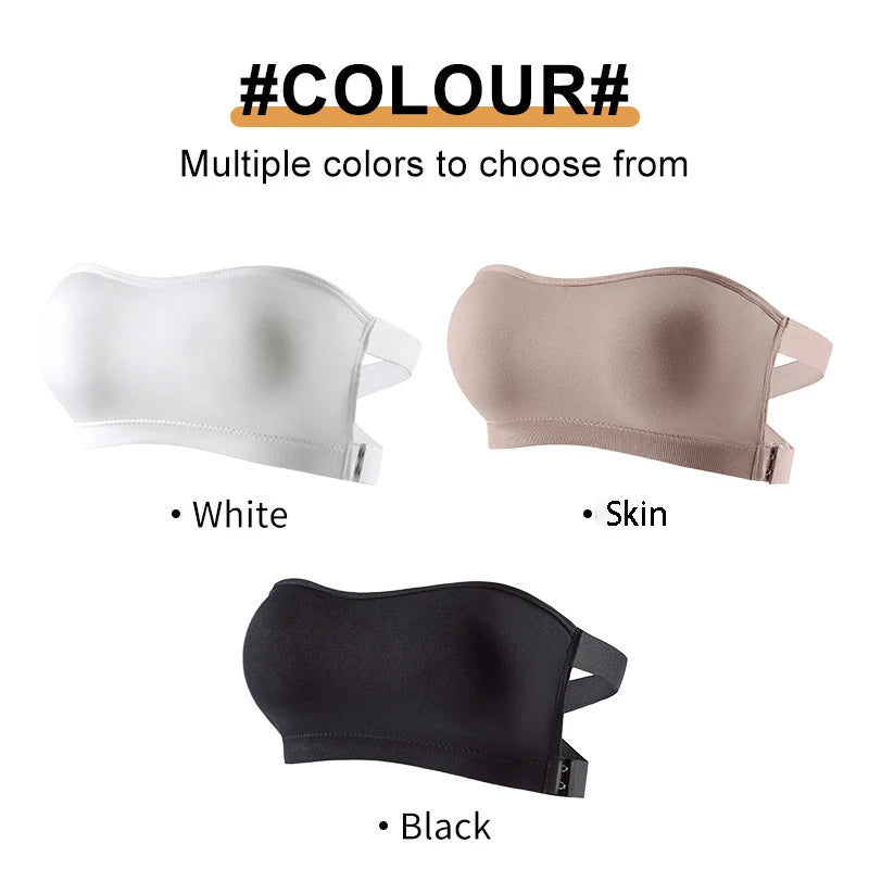 Strapless Push Up Bra For Women Wireless Removable Pad Invisible Daily Brassiere Underwear Seamless Backless Bandeau Bralette