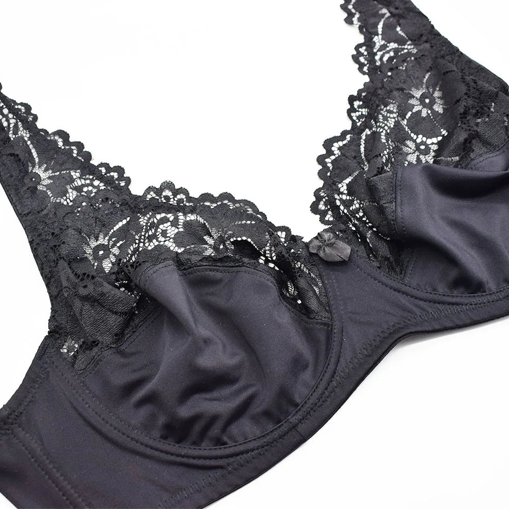Bras For Womens Lingerie Floral Lace Bra Underwire Brassiere Perspective Plus Size Underwear Female Sexy  BH Tops