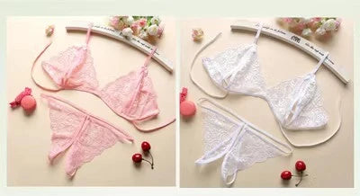 Sexy  Women's Lace  Transparent Thin Large Size  Loose Ice Silk Small Chest Gathering Underwear