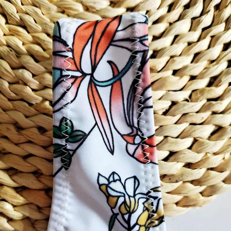 New Floral Print Brazilian Bikini Bottom Women's Swimwear High Waisted Sexy V Thong Swimsuit Bathing Suit Women Swimwear Women