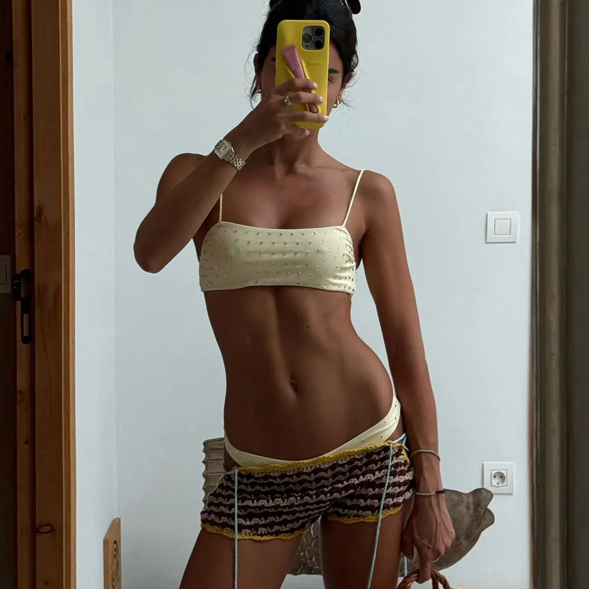 Sexy Rhinestones Swimsuit Bikini Solid Swimwear Low Rise Swimsuit Women Separates Swimwear Two Piece Swimsuit Bathing Suit
