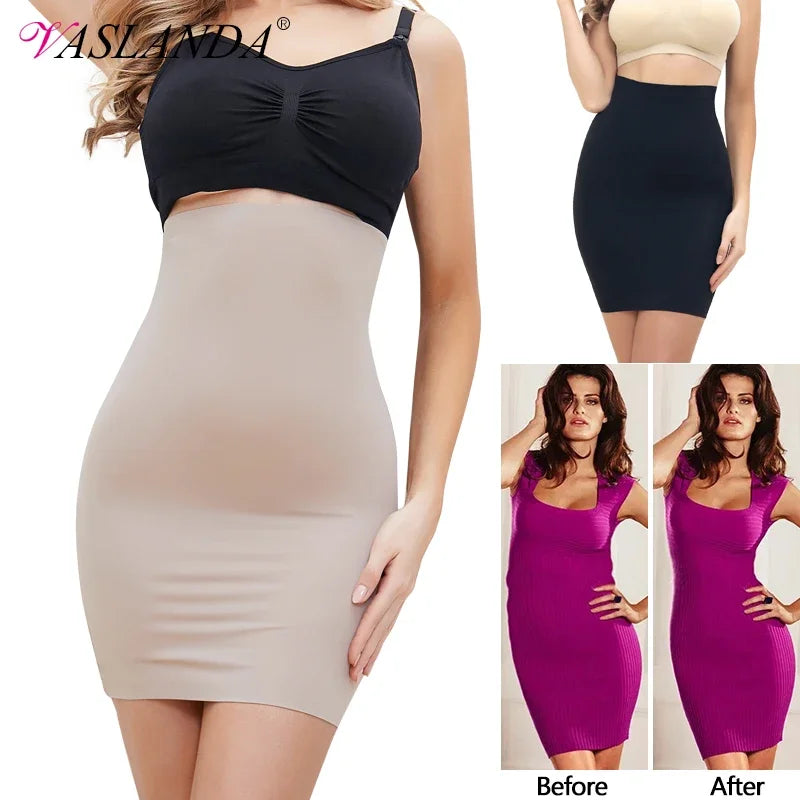Women Half Slips for Under Dresses High Waist Underskirt Seamless Skirt Shapewear Tummy Control Body Shaper Slimming Underwear