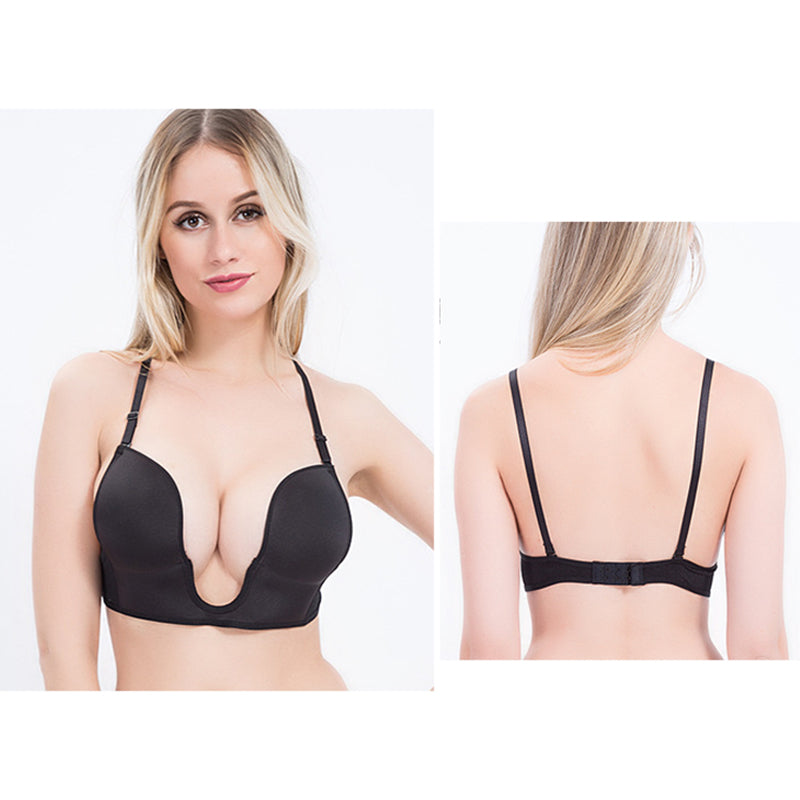 Deep U-Shaped Plunge Bra Lift Up Low Back Wirefree Bra Women Underwear Women's U-Shaped Sexy Lingerie For Backless Dress