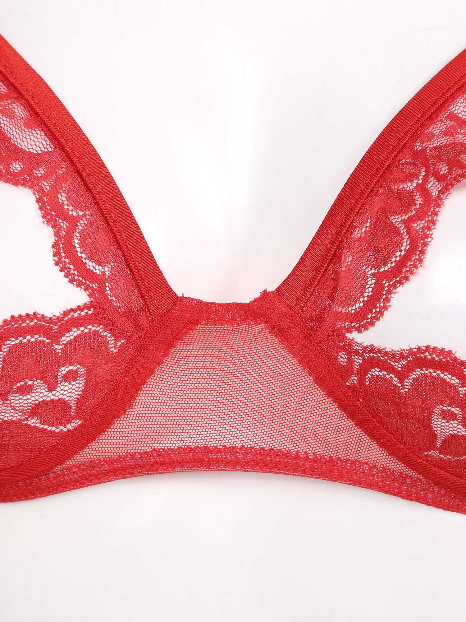 Women Nipple Exposed Bra Sexy Open Cup Lace Lingerie Exotic Brassiere Nightclub See-through Bralette Wire-free Unlined Bra Top