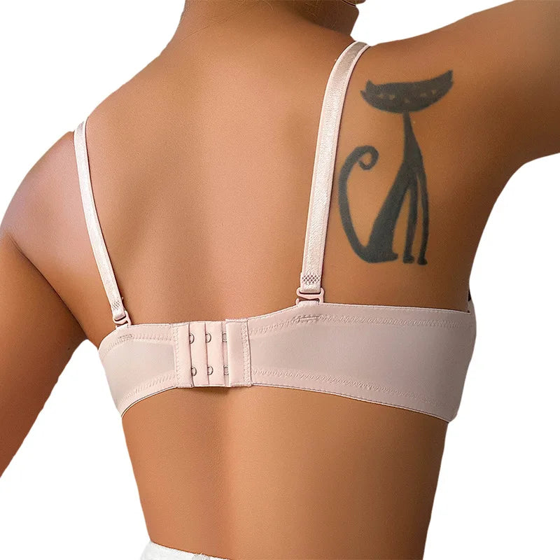 European and American  push-up lingerie for girls with large busts, supports and corrects side breasts, adjustable lace bra