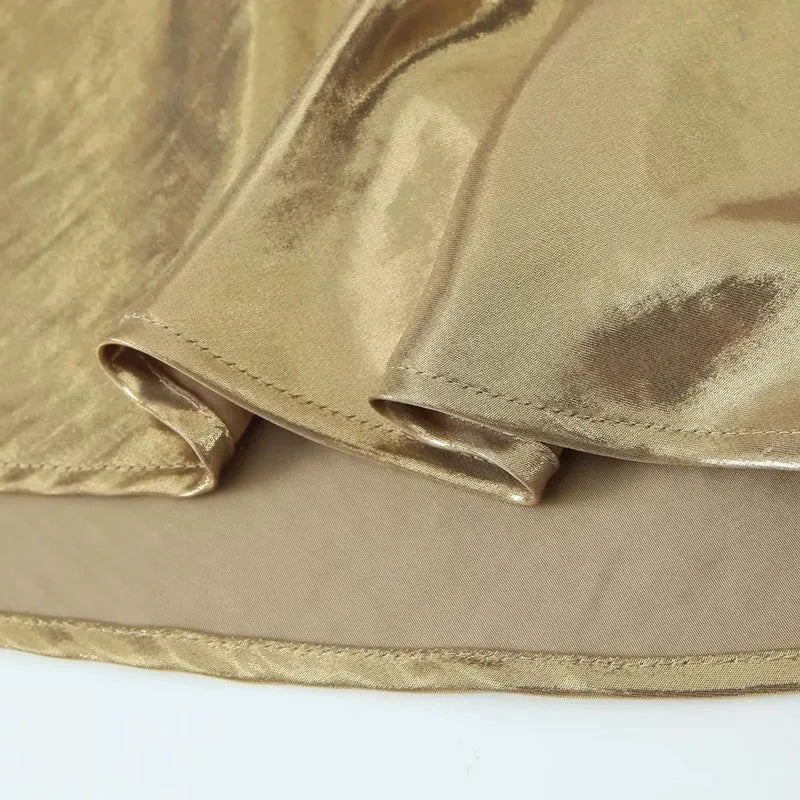 MUJER Slip Dress Women Glitter Backless Short Dresses for Women 2025 Sexy Gold Silver Dress Prom Gala Party Mini Dresses Woman