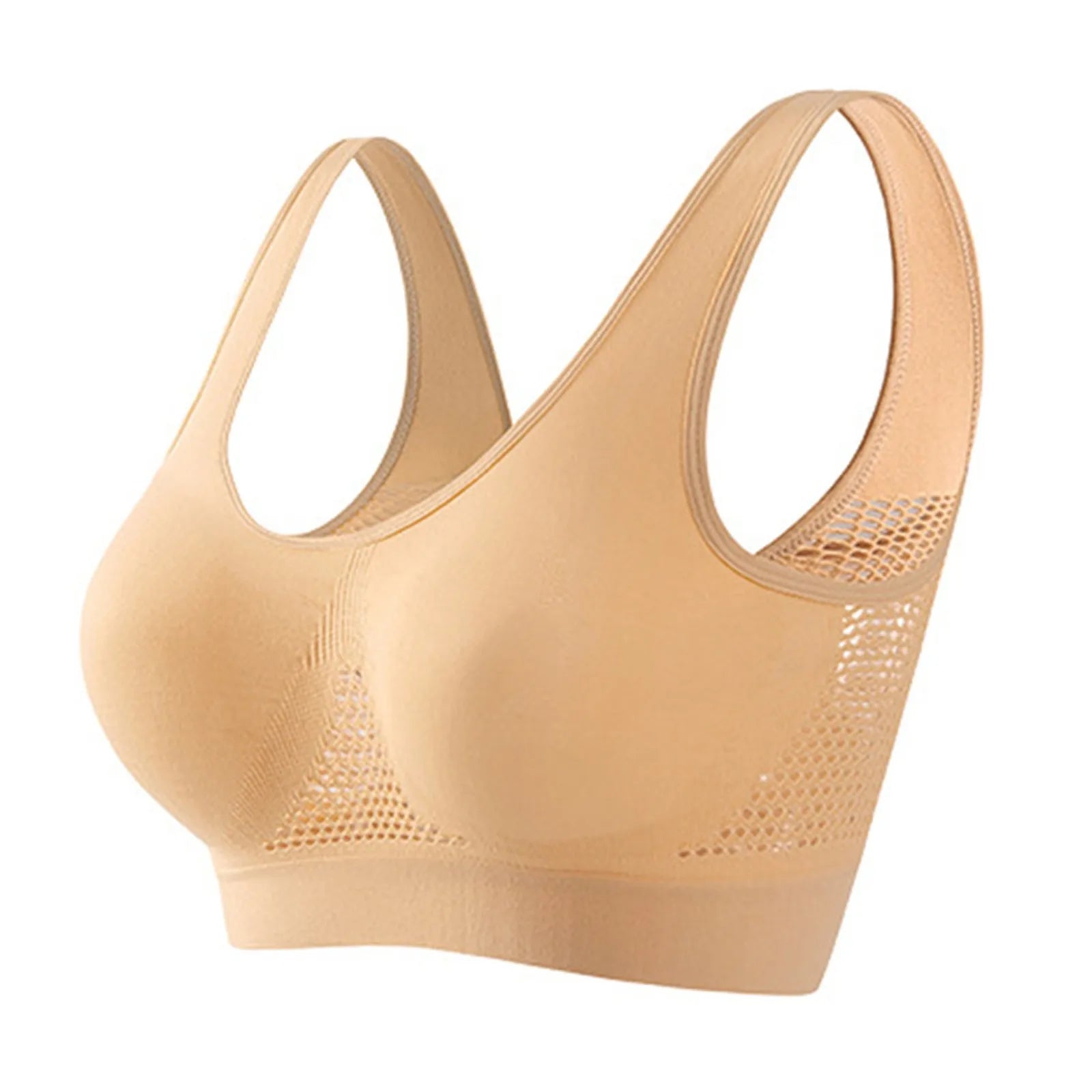 Breathable Sports Bra Top Fitness Women Brassiere Removable Padded Sport Bra Running Gym Seamless Push Up Bras
